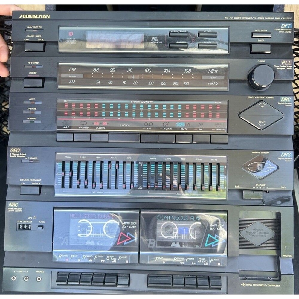Soundesign NRC-4000 AM/FM Stereo Receiver Dual Cassette Deck w/ EQ